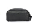 10" Premium Leather Toiletry Travel Pouch With Waterproof Lining | King-Size Handcrafted Vintage Dopp kit By Aaron Leather Goods (Jade Black)