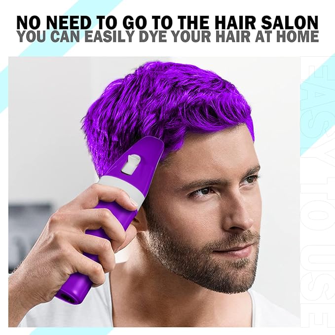 Purple Hair Dye for Women, Semi Permanent Hair Dye Shampoo for Gray hair Coverage 4 in 1 Natural Ingredients with Comb, Convenient to Use Hair Color Shampoo (Purple)