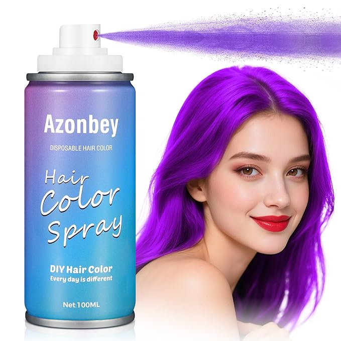 Halloween Hair Spray,Temporary Hair Color Spray for Women Kids Men,Washable Hairspray,Colored Hair Spray,Color Hairspray for Halloween,Party,Cosplay,Christmas Day (03#Purple)