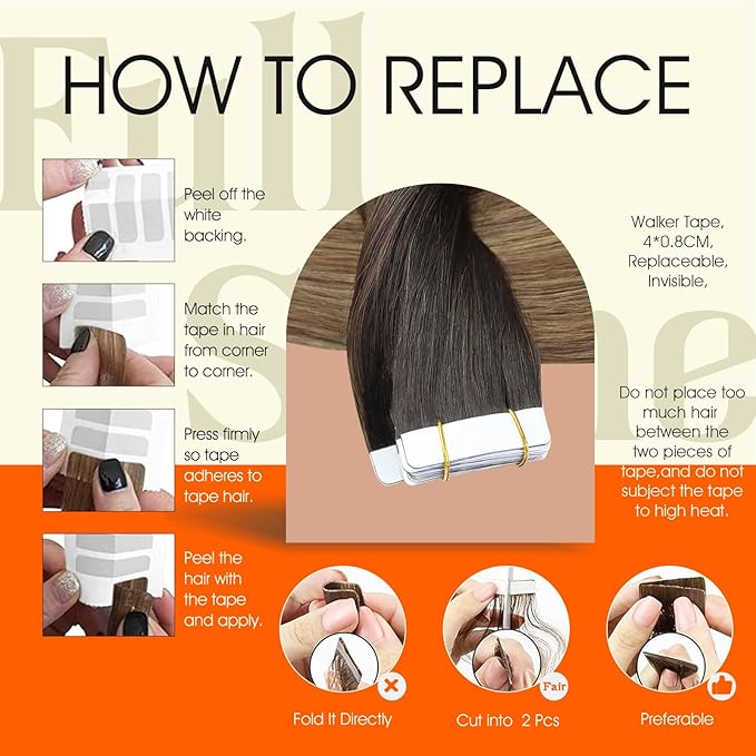 Full Shine Balayage Tape in Extensions Color 4 Brown Ombre 27 Caramel Blonde And 60 Blonde Highlight 8 Ash Brown 22Inch Long Tape in Hair Extensions Real Human Hair 50Gram 20Pcs Remy Hair Extensions