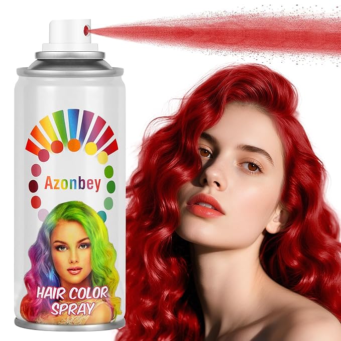Halloween Hair Spray,Temporary Hair Color Spray for Women Kids Men,Washable Hairspray,Colored Hair Spray,Color Hairspray for Halloween,Party,Cosplay,Christmas Day (#Red)