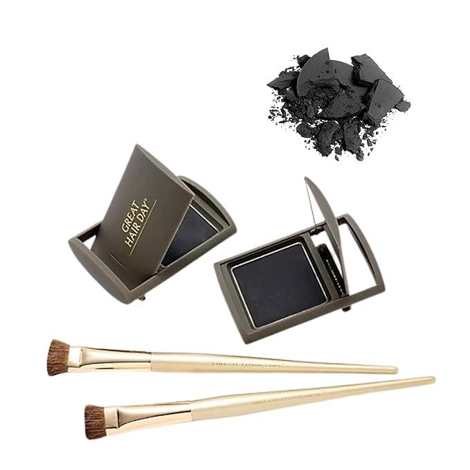Joan Rivers Great Hair Day Root Touch Up Powder Duo - Fill-in Powder for Thicker, Fuller Looking Hair (Dark Brunette)