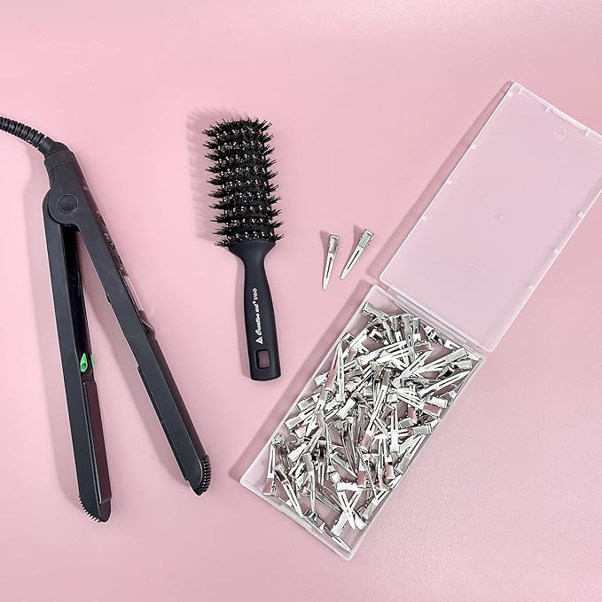 HiJeaton 90pcs Metal Duck Billed Hair Clips for Women Styling Sectioning, Silver Hair Pins for Long Hair, Alligator Curl Loc Clips for Thick Hair Roller, Salon, Bows DIY