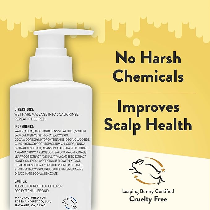 ECZEMA HONEY Nourishing Shampoo - Helps with Psoriasis, Dermatitis, & Flaking - Daily Dandruff Shampoo & Scalp Care - Itchy Scalp Treatment for Men, Women & Kids (8 Oz)