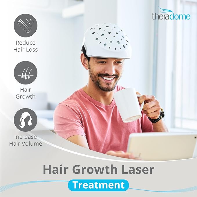 Theradome EVO Laser Hair Growth Helmet LH40 – 100% Laser, No Ineffective LEDs – FDA-Cleared Red Light Therapy for Hair Regrowth 4x Week – Made in the USA