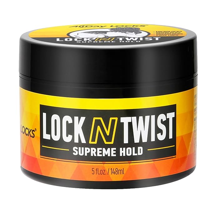 AllDay Locks Lock N Twist (5 oz) | Supreme Hold, No Frizz or Flaking | Hydrating, Nourishing Locking Gel | Grape & Avocado-Infused | Lock & Twist Braids, Locks, Twists, Cornrows | 5 oz