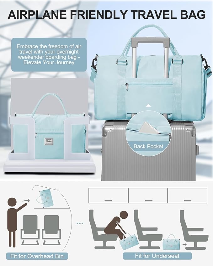 Gym Bag Womens,Travel Duffel Carry on Bag Sport Tote Bag Weekend Overnight Bag