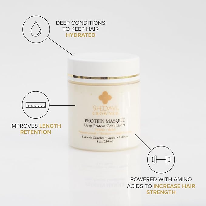 Shedavi Hair Masque - Protein Treatment with Keratin Building Aminos for Dry, Damaged Hair