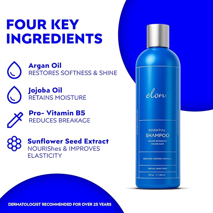 Elon Complete Kit for Thinning Hair – Elon Essential Shampoo and Conditioner Set + Matrix 5000 Hair Growth Supplement – NO Sulfates, Parabens or Phthalates