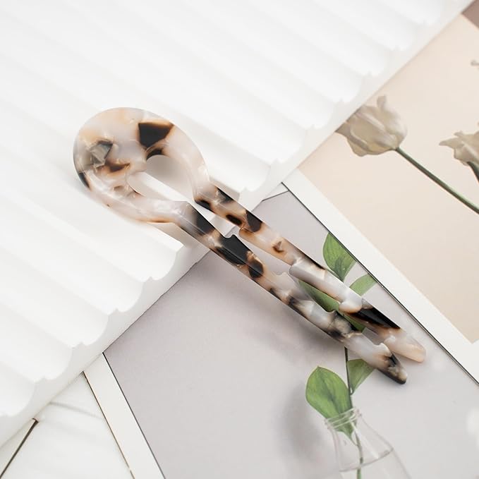 Small Hair Pins, French Hair Sticks for Fine Hair, Dark Tortoise Pattern, Fine Hair Accessories，