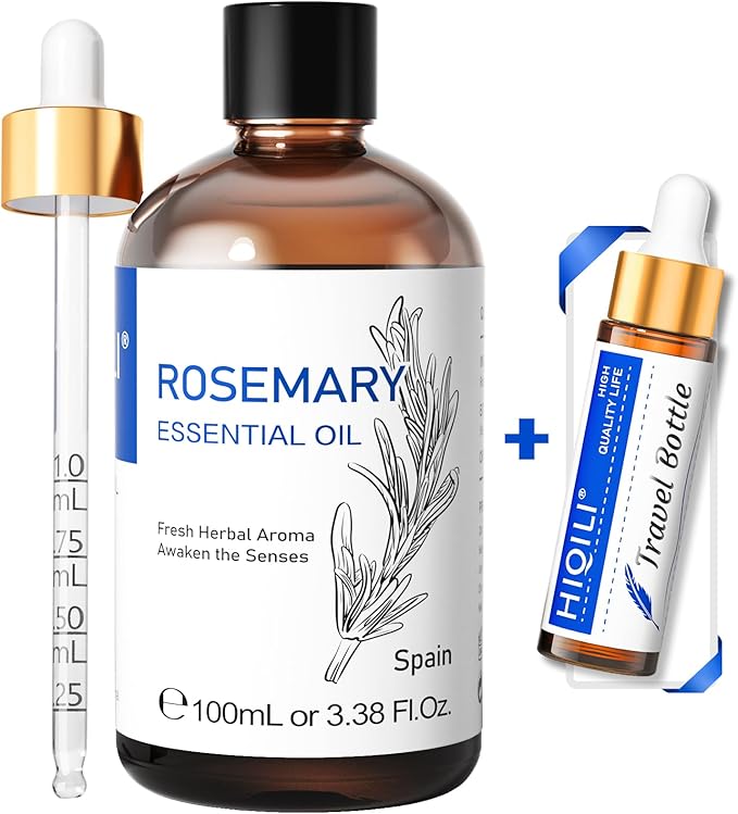 HIQILI Essential Oil for Diffuser (3.38 Fl Oz (Pack of 1), Rosemary)