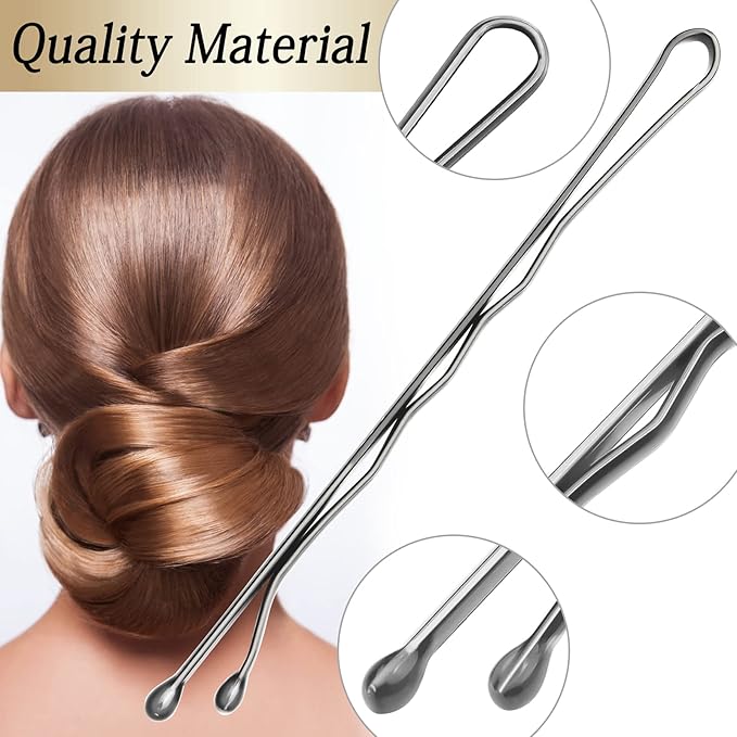 100PCS 2.4Inch Bobby Pins Silver,Pain-Free Bobby Pins for All Hair Types,Hair Pins for Women Girls,Hairpins for Buns with Box(Silver)