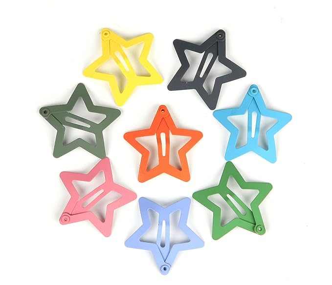 Star Hair Clips for Girls, 50 Pcs No Slip star Metal fashion Hair Snap Clips Barrettes for Kids Teens Women