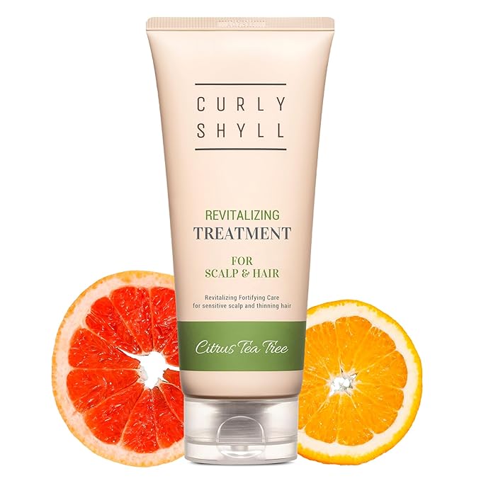 CURLYSHYLL Revitalizing Treatment for Scalp & Hair | Silicone-Free Fortifying Conditioner | Daily Care for Thinning Hair | Citrus Tea Tree | 250ml