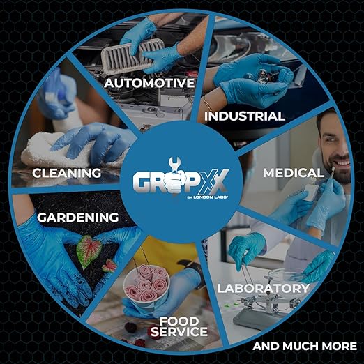 Heavy Duty 6 Mil Blue Nitrile Gloves Disposable Latex & Powder Free -Extra Stretchy Fentanyl Safe |Medical,First Aid Kit,EMT|Food Safe Rubber Gloves for Cooking & Cleaning|Bulk Pack (1000)