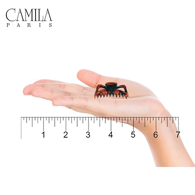 Camila Paris CP22/2 French Hair Clip for Women, 1.5 inch Set of 2 Tortoise Girls Hair Claw Clips Jaw Fashion Durable Styling Hair Accessories for Women, Strong Hold No Slip Grip, Made in France