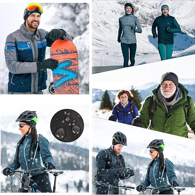 Skull Cap Helmet Liner for Men Women Hard Hat Liner Winter Cycling Cap Under Helmet Thermal Fleece Beanie