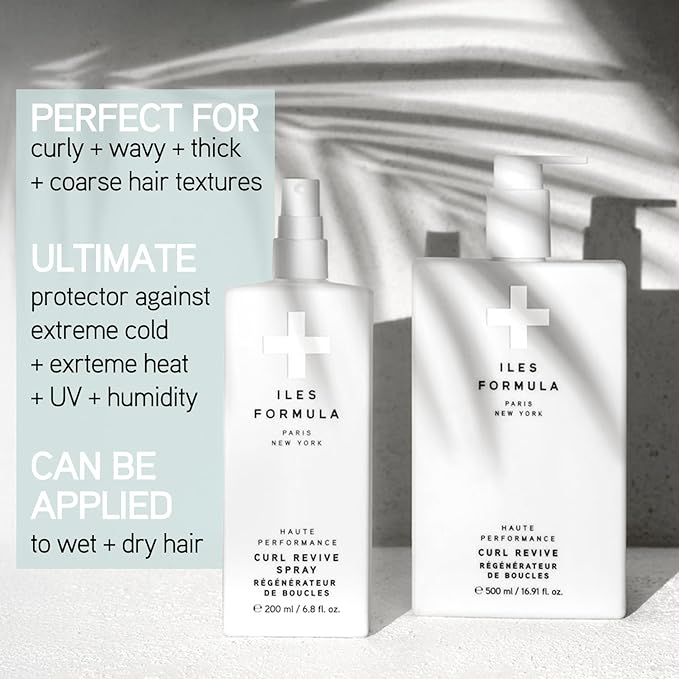 ILES FORMULA Curl Revive Spray – Leave-In Styling Serum, Defines Curls, Anti-Frizz & Anti-Humidity, Heat & Color Protection with Silk Extract, Macroloba Seed & Coconut Alkanes, 6.8 Fl Oz (200 ML)