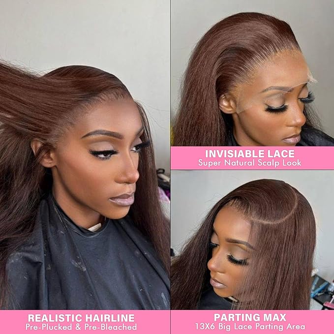 WOWANGEL 13x6 HD Lace Front Wigs Human Hair Body Wave Pre Plucked SKINLIKE 0.1mm Extremely Thin Real HD Lace Front Wigs 250% Density Glueless Human Hair Wigs for Women 26 Inch