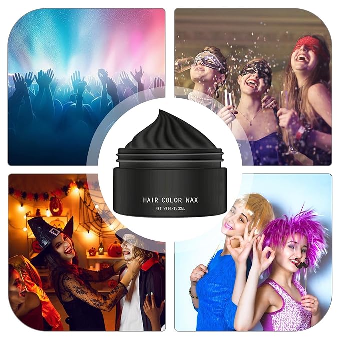 Hair Color Wax - 30ml Temporary Washable Hair Dye, Style and Color Easily for Women Men Teens and Kids, Styling Cream for Parties Cosplay Halloween, Vibrant Fun Colors Easy to Apply Wash