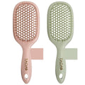 TADA Natural Beauty Hair Brush Detangler for Curly, Thick, Wavy, and Thin Hair - Ventilation Holes for Quick Drying and Styling, Detangler Brush for Women, Men, Kids (4 Colors) (2PK #1)
