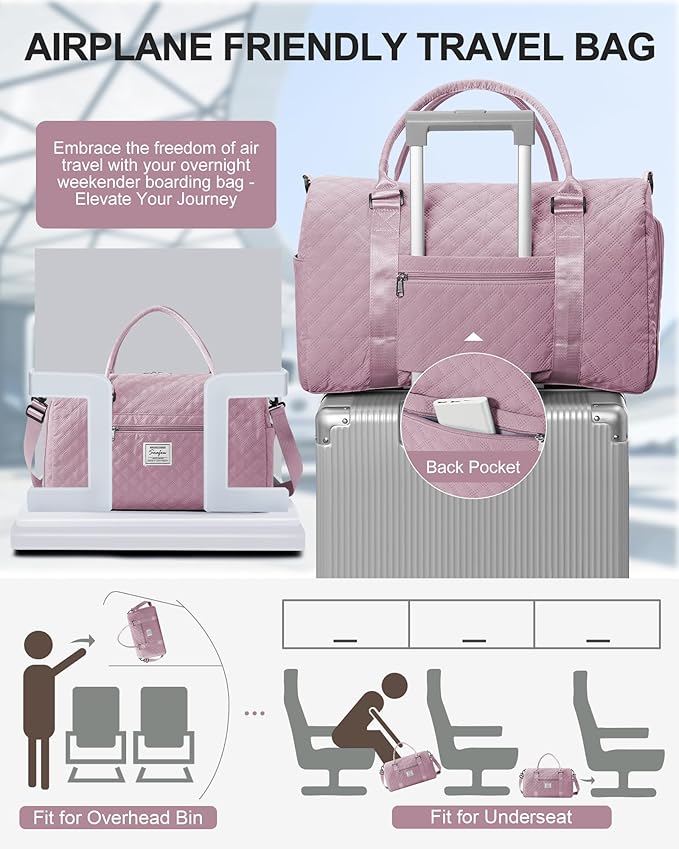 Gym Bag Womens,Travel Duffel Carry on Bag Sport Tote Bag Weekend Overnight Bag