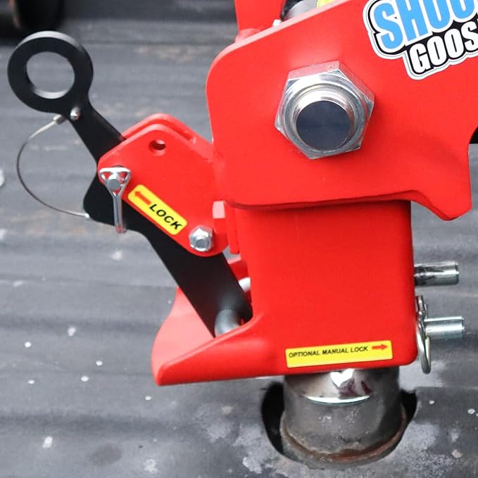 Shocker 30K Gooseneck Surge Air Hitch & Shift Lock Coupler for 2-5/16" Ball, 3.5" Square Blank No Pin