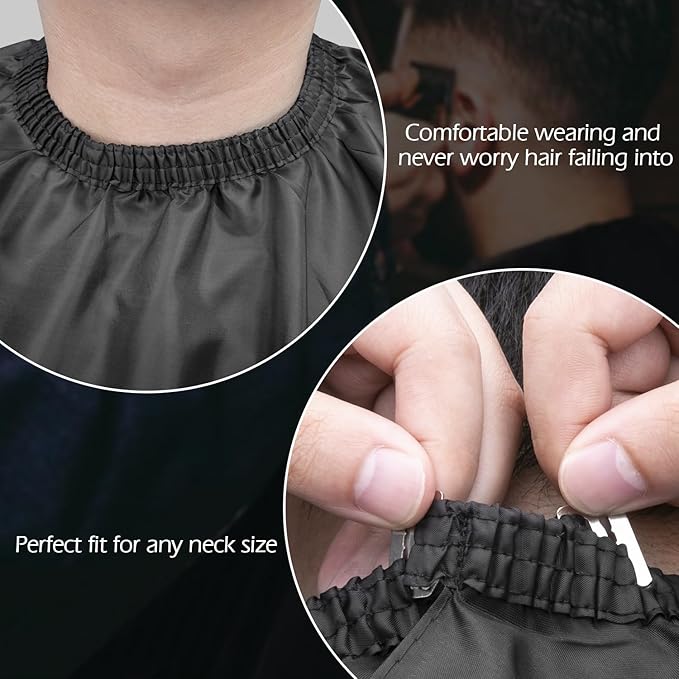 Hair Cutting Barber Cape Professional Haircut Salon Cape for Men Women (Black)
