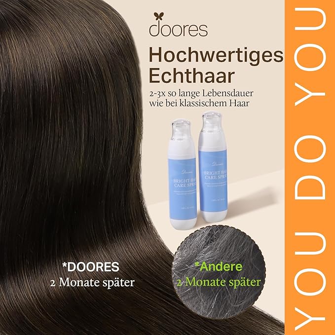 DOORES Clip in Hair Extensions Dark Brown 120g 7pcs 20 Inch Remy Human Hair Extensions Clip in Real Hair Extensions Natural Hair Straight Thick