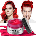 Temporary Red Hair Spray Color Wax 4.23 oz, Instant Natural Hairstyle Cream Dye, Disposable Coloring Mud for Men Women Youth, Washable Styling Pomades, Party Cosplay DIY Halloween