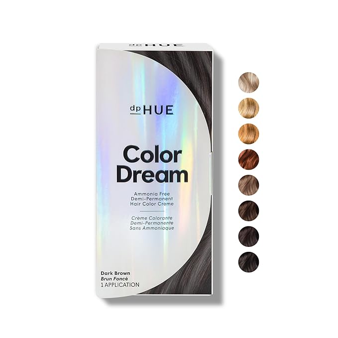dpHUE Color Dream, Dark Brown - Ammonia-Free, Demi-Permanent Hair Color - Lasts 16 Washes - Boosts Shine - Cruelty Free, Paraben Free, Sulfate Free, Leaping Bunny Certified - 4 oz