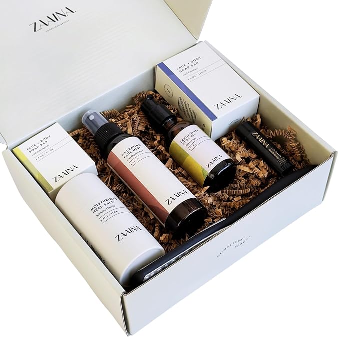 ZAAINA Wellness Spa Kit - Christmas Holiday Gift Basket for Women, Relaxing Spa Gifts for Her, Self Care Kit for Mom Wife Friend, Pampering Home Spa Package, Birthday Gifts for Women, Holiday Spa Day