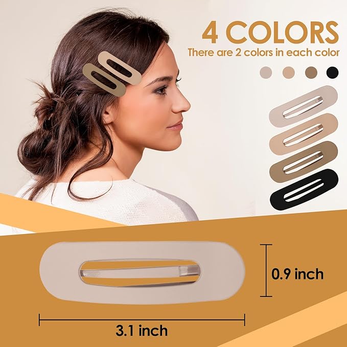 Small Flat Hair Clips for Women Lay Down Clips for Thin Hair Accessories 8pack