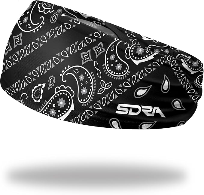 Suddora Paisley Print Bandana Headband, Multi-sport Boho Style Bandana, Non-slip Fabric, Unisex Head Accessory for Bikers
