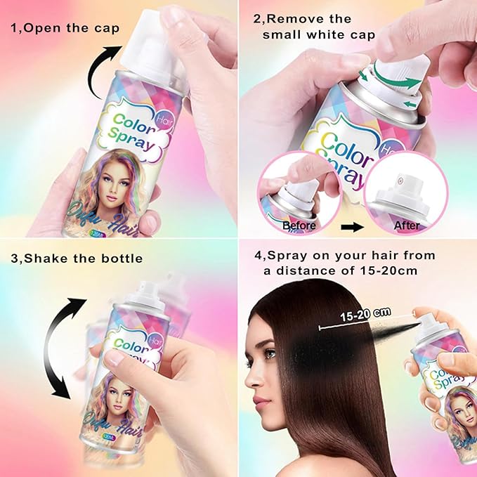 Green Hair Spray, Green Hair Spray Temporary for Women Kids Men, Green Hair Wax Dye, Temporary Hair Dye, Washable Hair Color Dye Non-Sticky, for Christmas Party,Halloween Crazy Hair Day,Cosplay(120ML)
