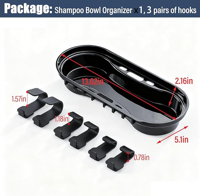 Salon Storage Rack Shampoo Bottle Shelf Shampoo Bowl Tray to Hold Color Bowls Hanging Salon Organizer Tray for Hairdressing Tools, Coloring Bowls, Combs