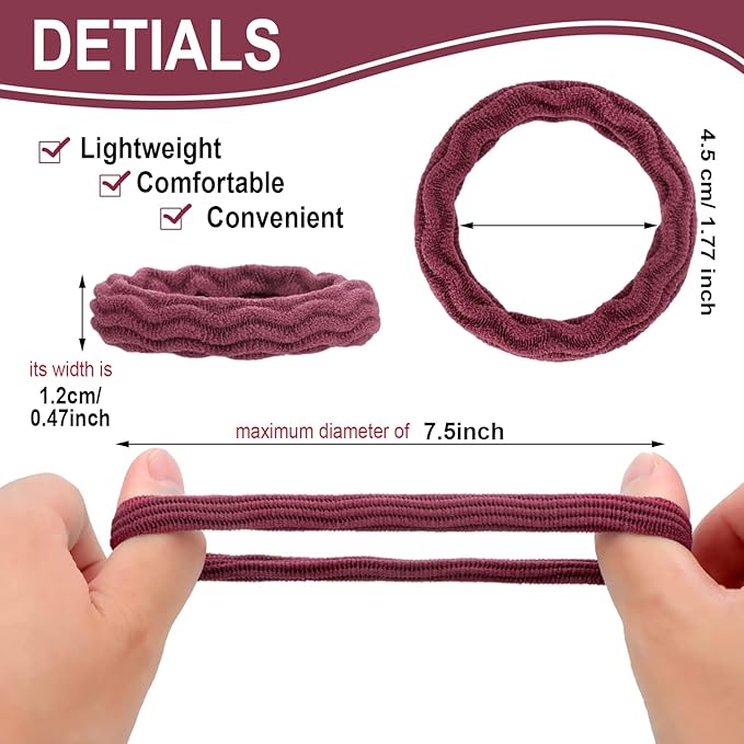60 Pieces Seamless Ponytail Holders - Thick Cotton Hair Ties, No Crease Bands for Women, Girls, Heavy and Curly Hair, Highly Elastic in 4 Fresh Styles (Bright Colors)