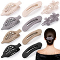 10 Pcs French Flat Hair Clips for Women, 3 Styles Lay Flat Claw Clips Non-slip Matte Hair Claws for Thin Thick Hair