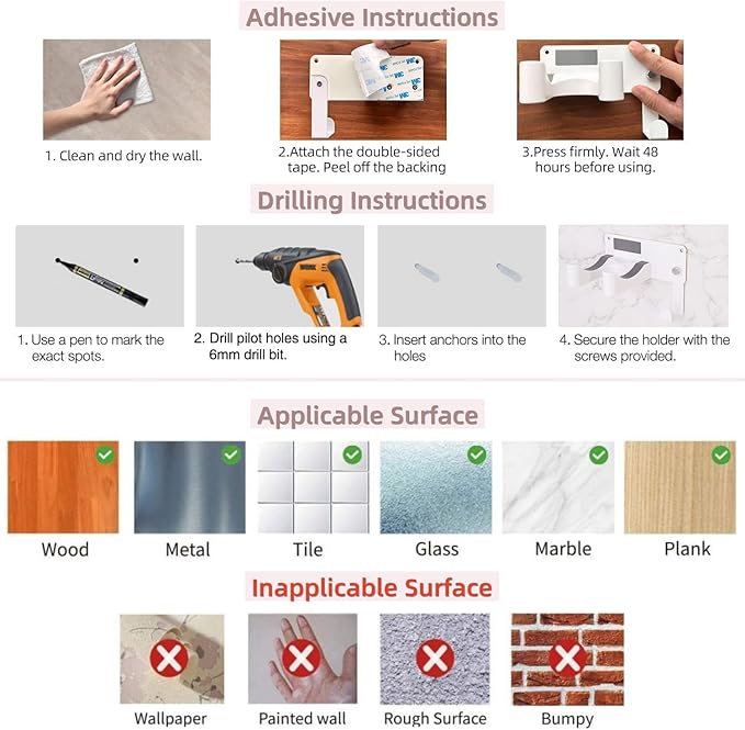 Hair Dryer Holder, Hair Dryer Holder Wall Mounted Self Adhesive Hairdryer Holder forDyson Aluminum Blow Dryer Holder Wall Mounted Black Hairdryer Hanger for Bathroom White CHOCHOYAH