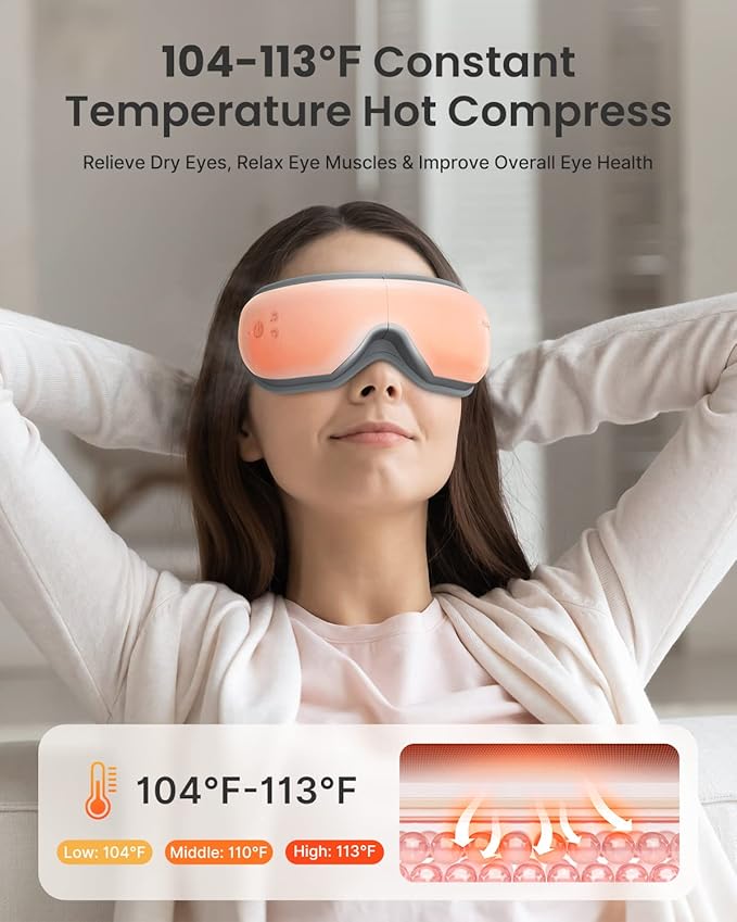 RENPHO Eyeris 1 Eye Massager with Heat, Christmas Birthday Gifts Eye Mask for Mom Dad Women Men Her Him, Smart Sleep Mask for Relax, Reduce Strain