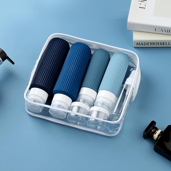 16 Pack Travel Bottles for Toiletries, Large 6oz Silicone Travel Containers jar for Toiletries, Leak Proof Refillable Liquid Shampoo And Conditioner Travel Essentials toiletry Bottles