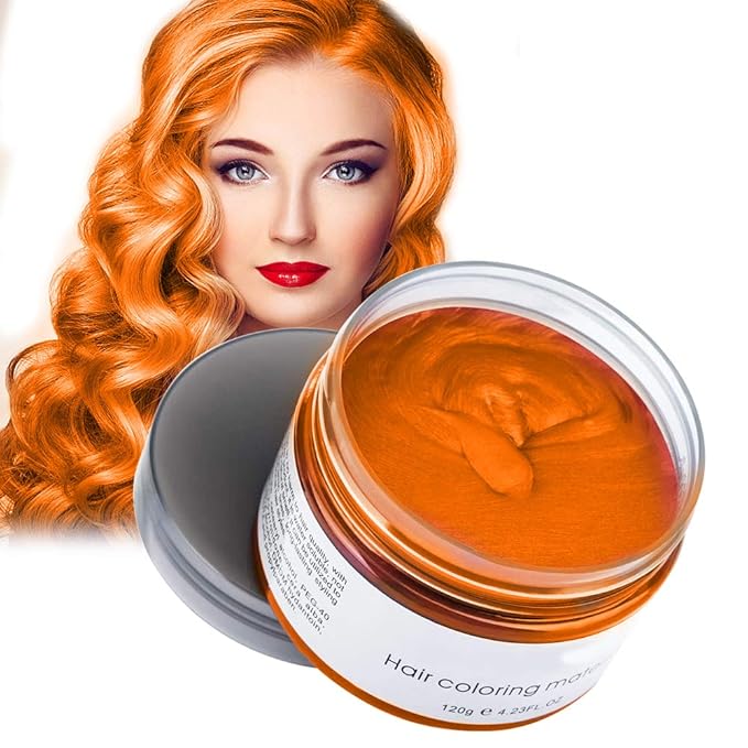 Orange Hair Spray Color Temporary, Hair Color Spray Wax, Ash for Cosplay, Party, Masquerade, Halloween (1 Pack)