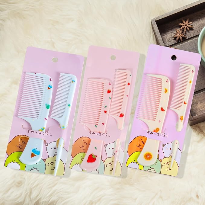 6Pcs Baby Comb Set, Small Cute Fine Tooth Toddler Comb & Rat Tail Baby Combs for Styling, Plastic Parting Combs for Girl Wet Dry Hair