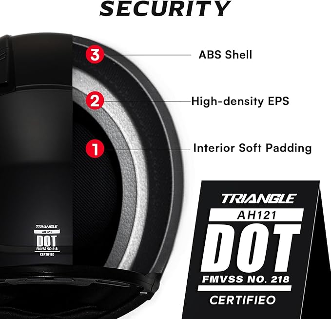 TRIANGLE Modular Motorcycle Helmets for Men Flip Up Full Face Helmet Dual Visor with Internal Sunshield DOT Approved