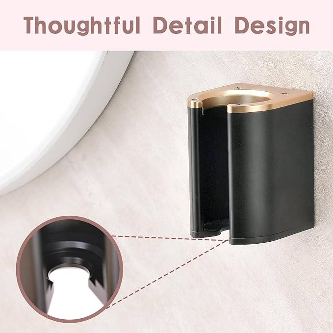 Curling Iron Holder Wall Mount, Premium Organizer for Dyson Airwrap Holder and Flat Iron Holder Wall Mount, Durable Aluminum & Plastic, Modern Space-Saving Storage for Bathroom Vanity, 3M Adhesive