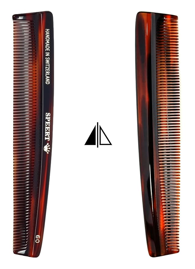 #60 Handmade Narrow Tooth Comb Tortoise Havana Acetate Fine Straight Thin Detangling Parting Grooming Teasing Hair Styling Hairdresser Barber Hairdressing Wet Dry Pocket Travel Women Men Kids