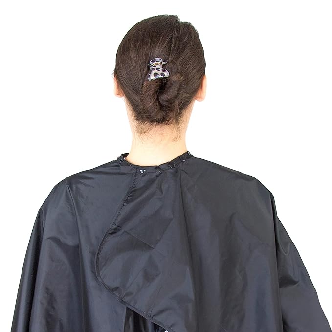 Hair Cutting Cape with Armholes - Professional 100% Nylon Black Salon Cape - Lightweight, Water-Resistant Hairdresser Smock for Cutting, Coloring, and Styling - Comfortable Gown for Salon or Home