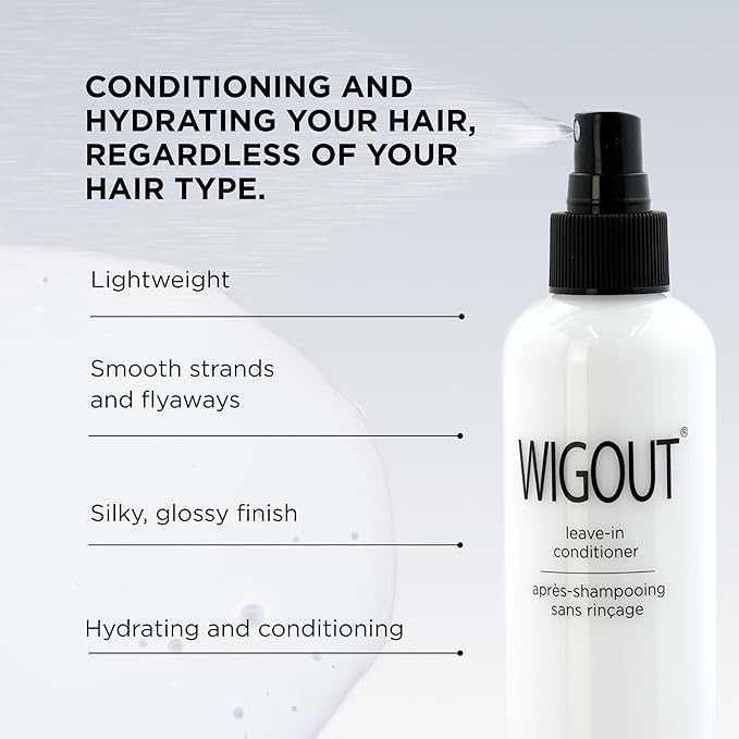 Style Factor WIGOUT Leave-In Conditioner Spray – Lightweight Hydrating & Conditioning Mist Controls Frizz, Adds Shine & Softness For Dry Damaged Hair No-Rinse Formula for All Hair Types - Pink Beryl