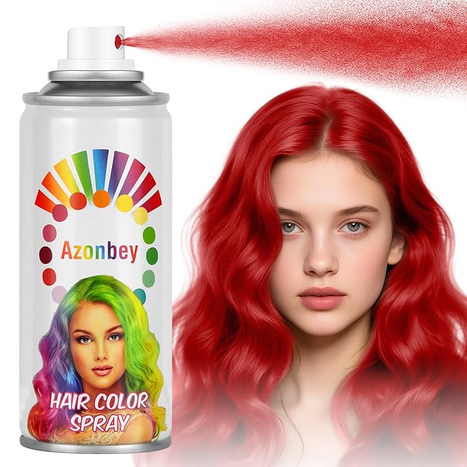 Halloween Hair Spray,Temporary Hair Color Spray for Women Kids Men,Washable Hairspray,Colored Hair Spray,Color Hairspray for Halloween,Party,Cosplay,Christmas Day (Red)
