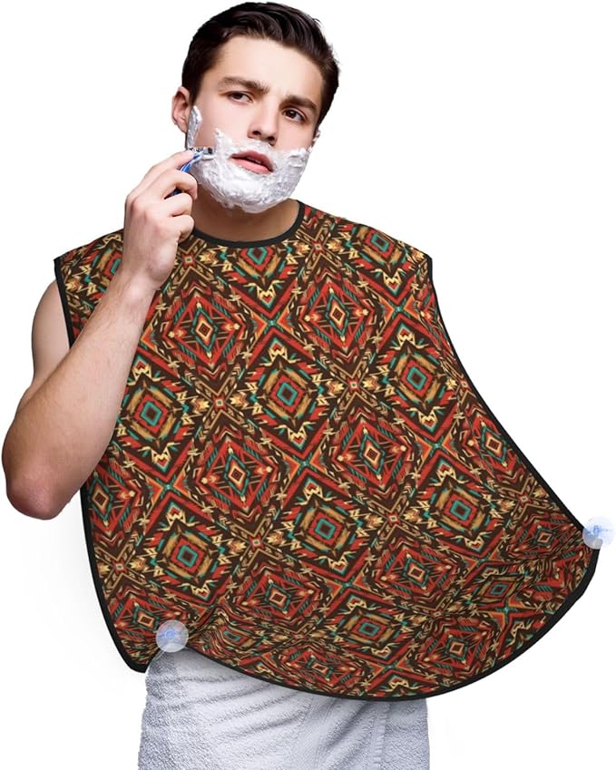 Waterproof Grooming Apron, Non-Stick Beard Bib with Suction Cups, for Tribal Ethnic Horses Art